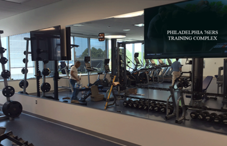 Gym Mirrored Wall | Philadelphia 76ers Training Facility | Camden, NJ
