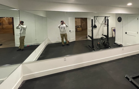 home gym mirror installation Gladwynne_gallery